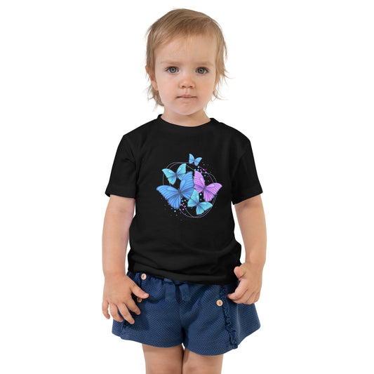 Toddler Short Sleeve 100% Cotton T-Shirt - Butterflies