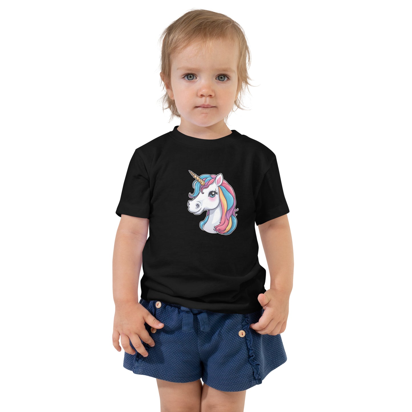 Toddler Short Sleeve 100% Cotton T-Shirt - Cute Unicorn