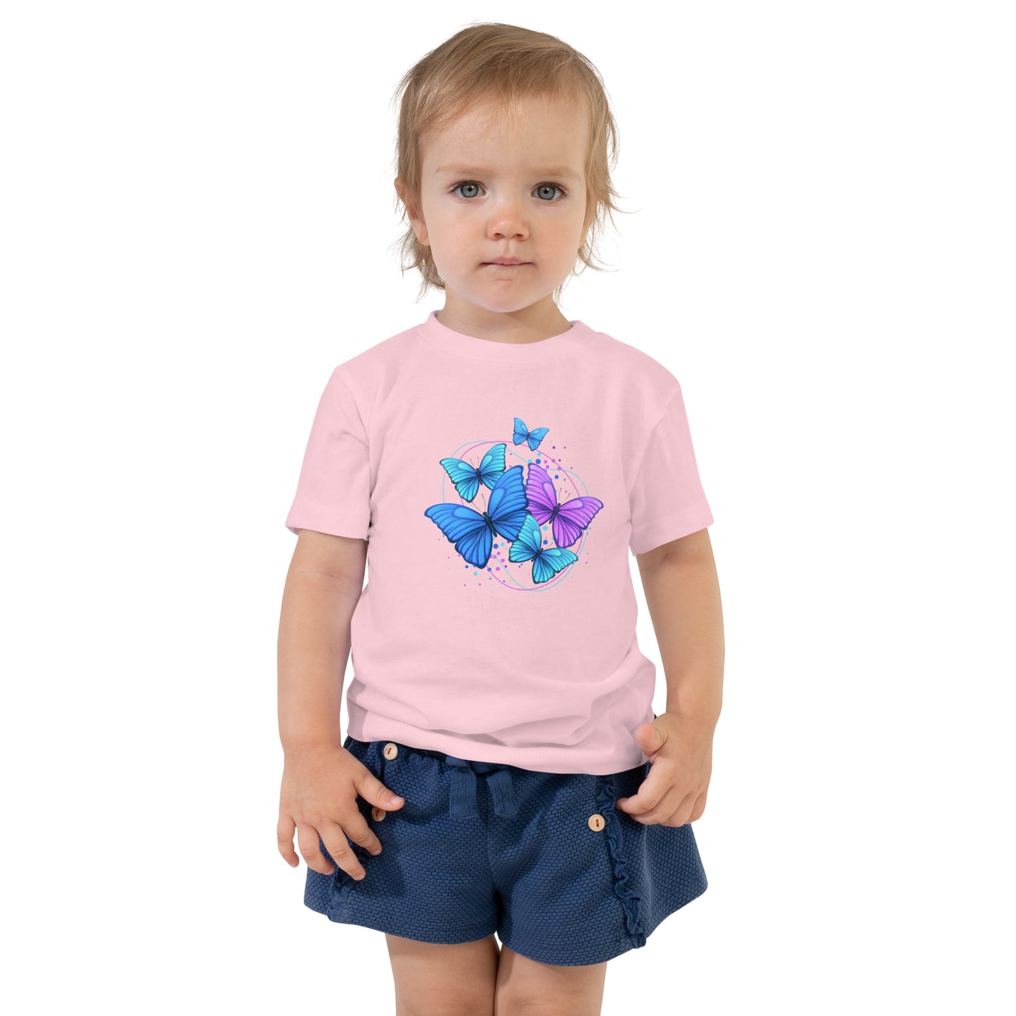 Toddler Short Sleeve 100% Cotton T-Shirt - Butterflies