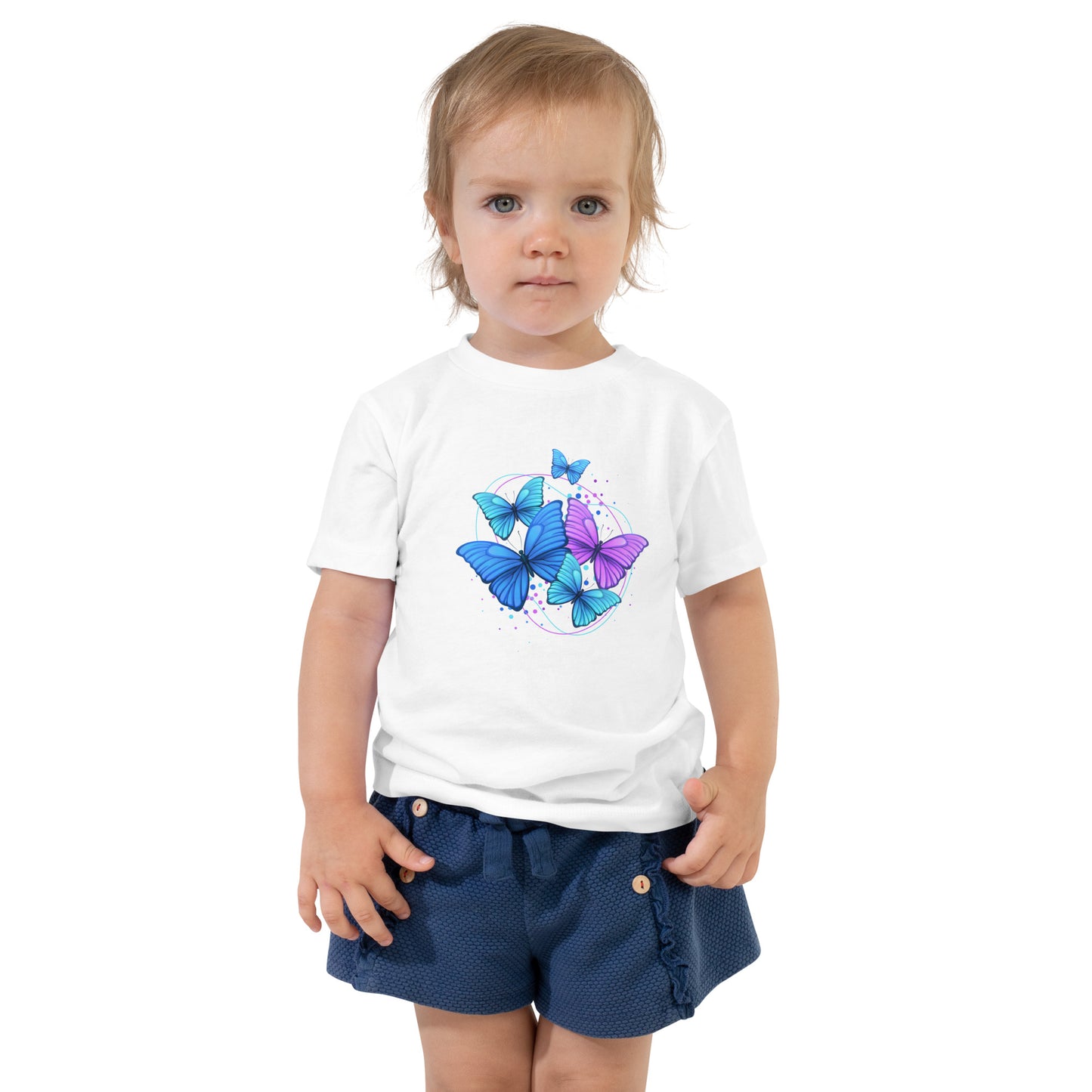 Toddler Short Sleeve 100% Cotton T-Shirt - Butterflies