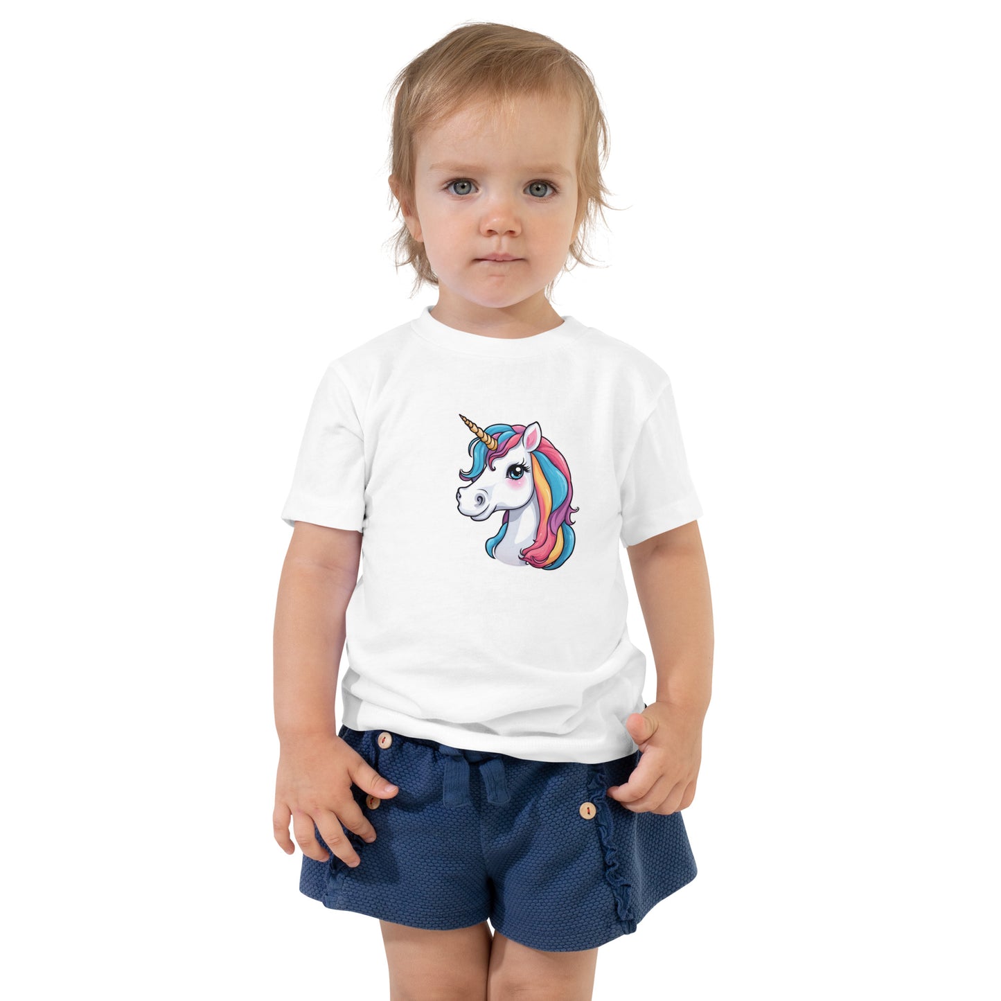 Toddler Short Sleeve 100% Cotton T-Shirt - Cute Unicorn