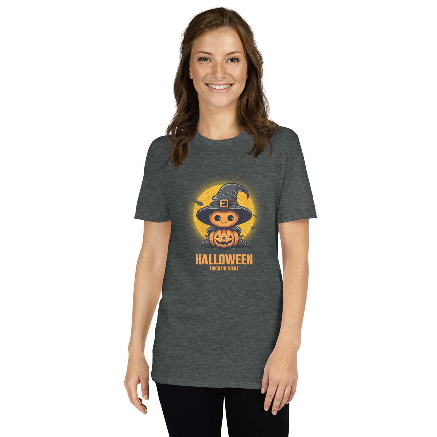 Women's Short Sleeve Cotton T-Shirt - Halloween Witch