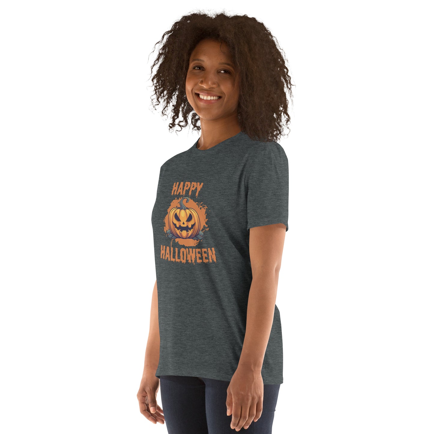 Women's Short Sleeve Cotton T-Shirt - Halloween Pumpkin