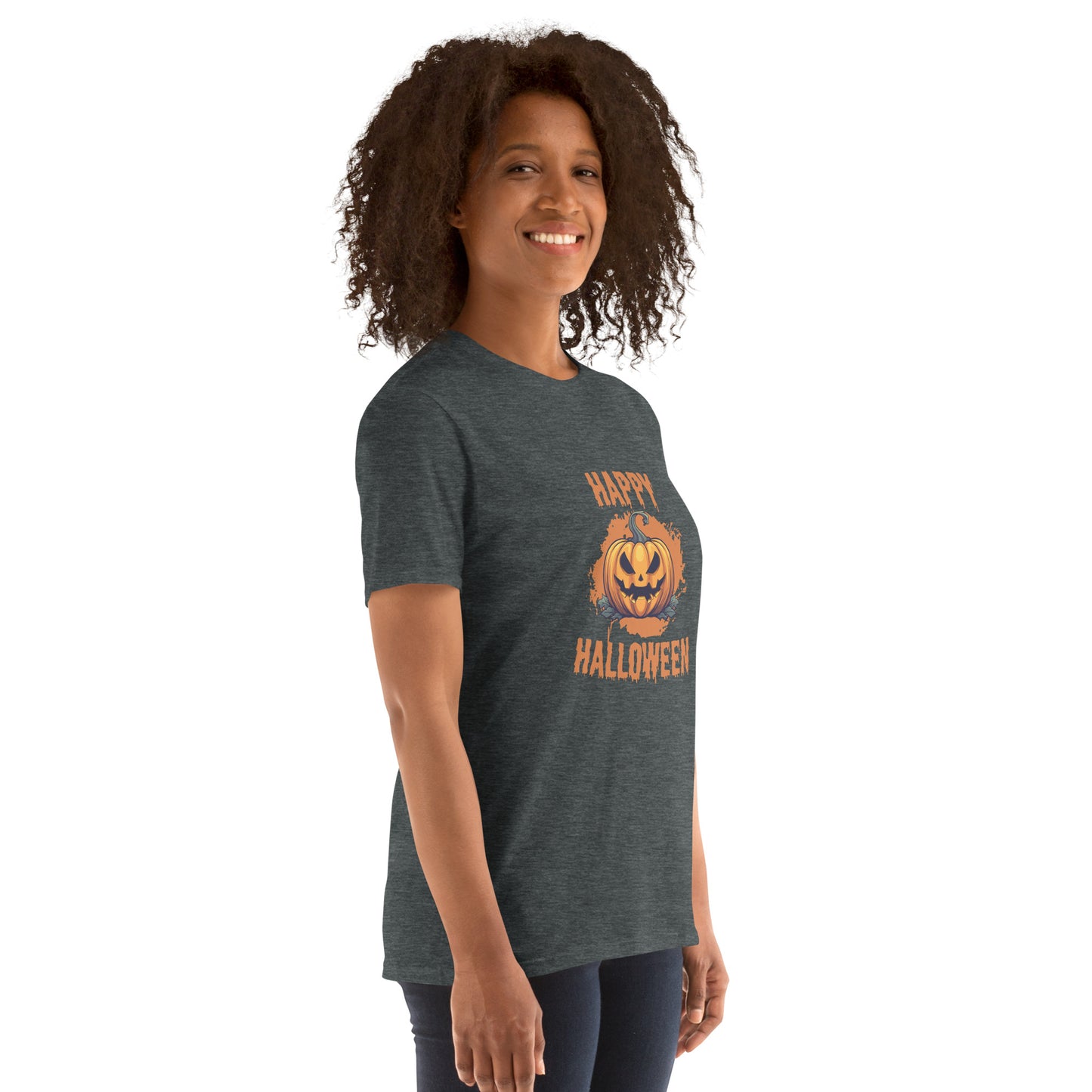 Women's Short Sleeve Cotton T-Shirt - Halloween Pumpkin