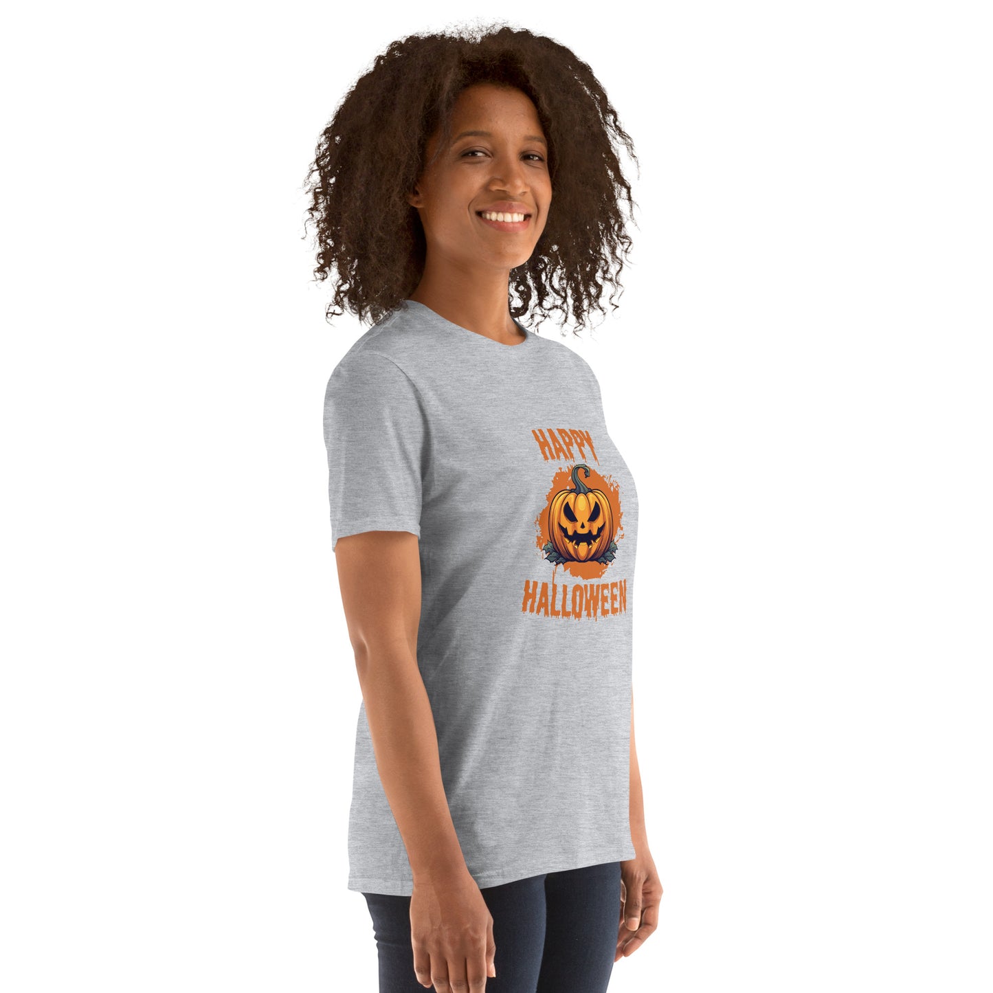 Women's Short Sleeve Cotton T-Shirt - Halloween Pumpkin