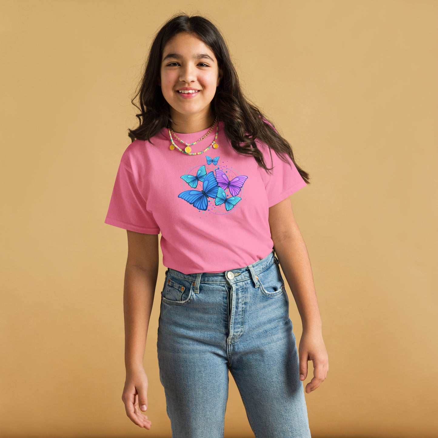 Youth Cotton Rich Classic T-Shirt - Butterflies