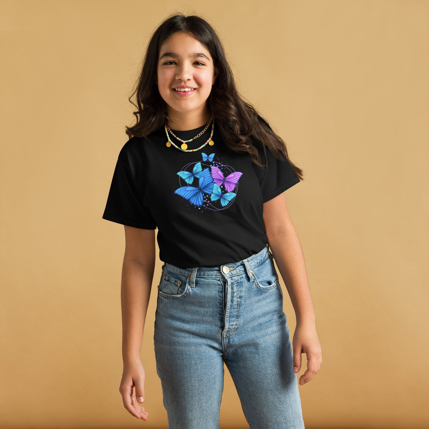 Youth Cotton Rich Classic T-Shirt - Butterflies