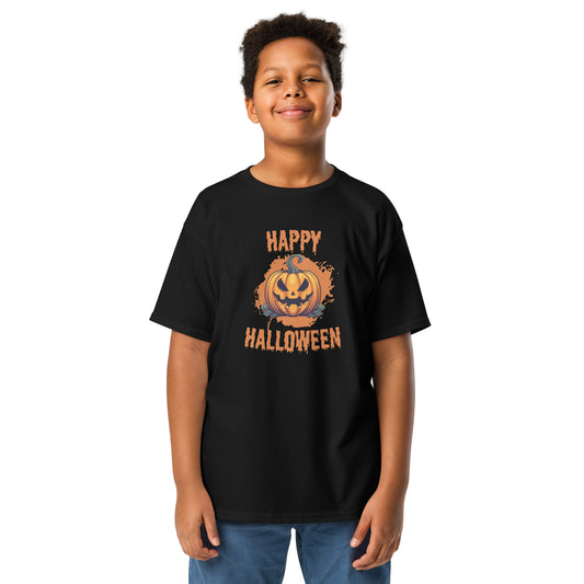 Youth Cotton Rich Classic T-Shirt - Halloween Pumpkin