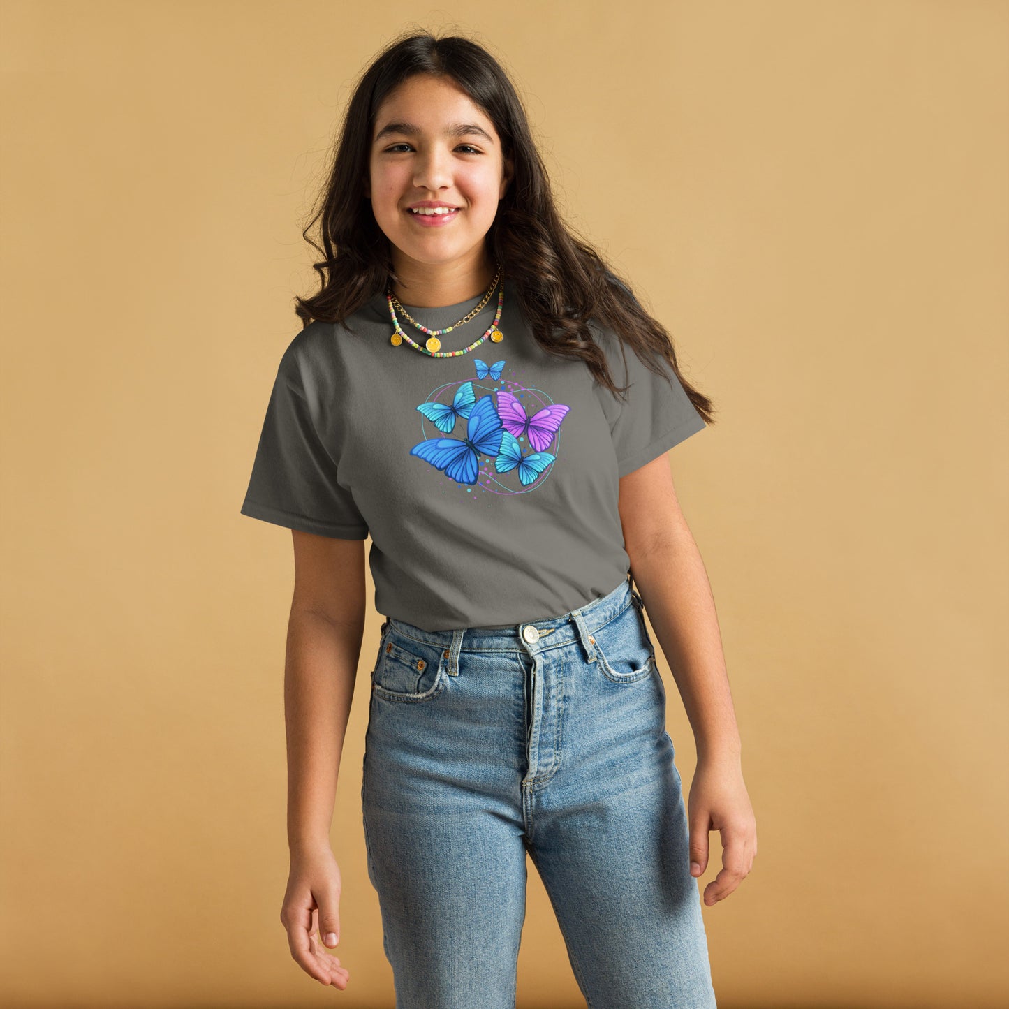 Youth Cotton Rich Classic T-Shirt - Butterflies