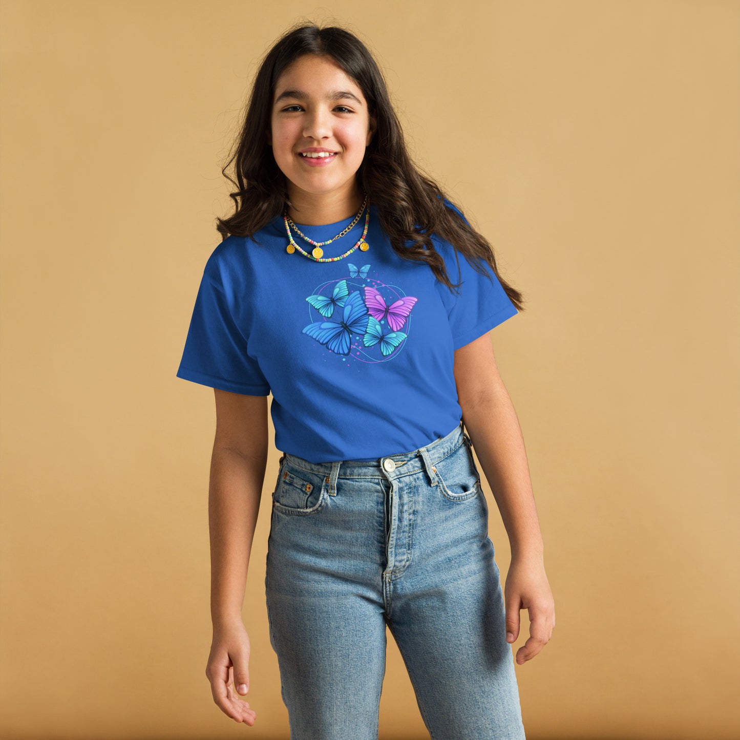 Youth Cotton Rich Classic T-Shirt - Butterflies