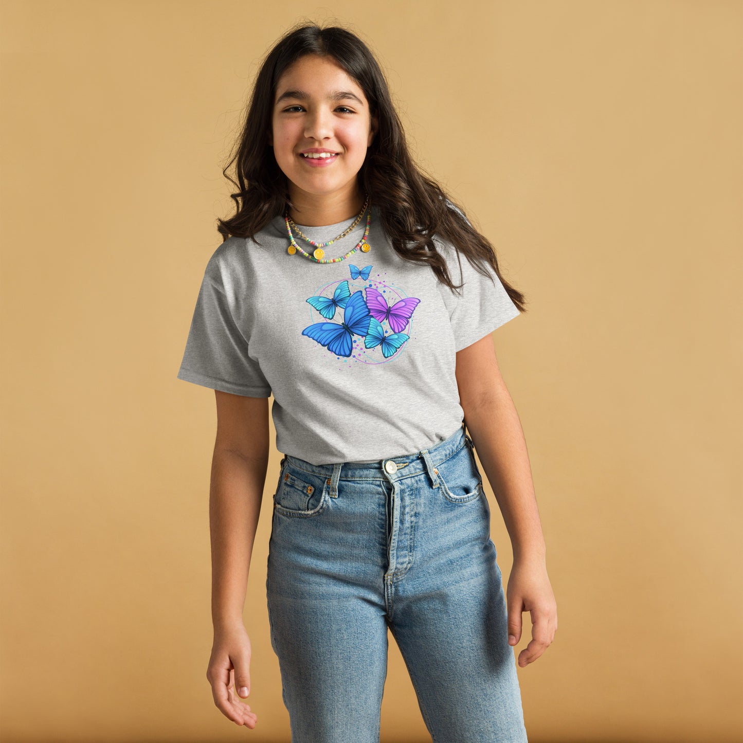 Youth Cotton Rich Classic T-Shirt - Butterflies